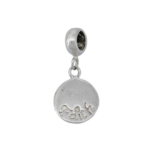 Faith Medallion Dangle Bracelet Charm | Vintage IBB Sterling Silver 925 - Picture 2 of 7